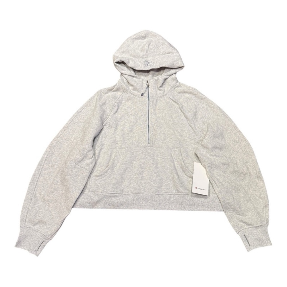 lululemon athletica Light Gray Scuba Half-Zip Hoodie NWT